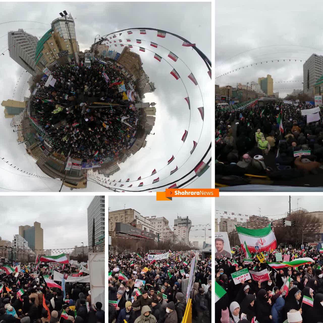 حضور پرشکوه مردم مشهد در راهپیمایی ۲۲ بهمن + فیلم
