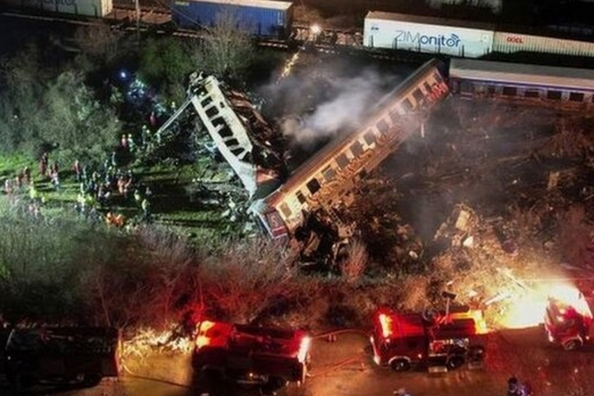 تصاویر جدید از برخورد مرگبار دو قطار در یونان + فیلم