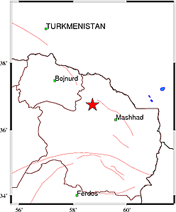 وقوع زلزله ۳/۸ ریشتری در نزدیکی مشهد (۲۱ اسفندماه ۱۴۰۱)