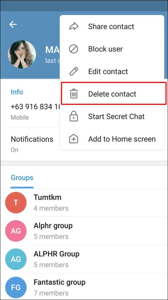 آموزش حذف مخاطبین تلگرام به صورت گروهی و تکی