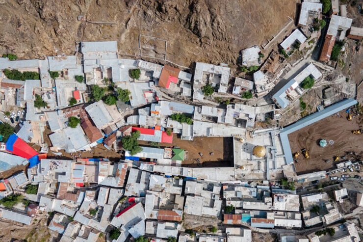 ویدئو| تصاویر هوایی از روستای سیل‌زده مزداران