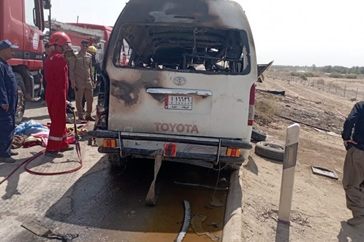 تصادف شدید در جاده کوت بغداد | ۲۶ زائر ایرانی مصدوم شدند + فیلم