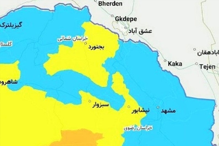 مشهد و ۱۱ شهر خراسان رضوی در وضعیت آبی کرونایی قرار گرفتند (۲۶ شهریورماه ۱۴۰۱)