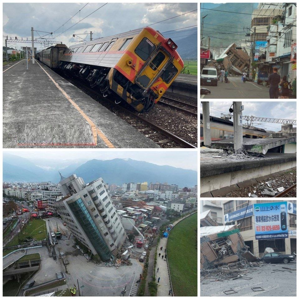 زلزله ۷.۲ ریشتری در تایوان + فیلم و عکس