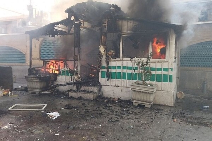 اغتشاشگران، ایستگاه کلانتری ۱۱۳ بازار تهران را آتش زدند