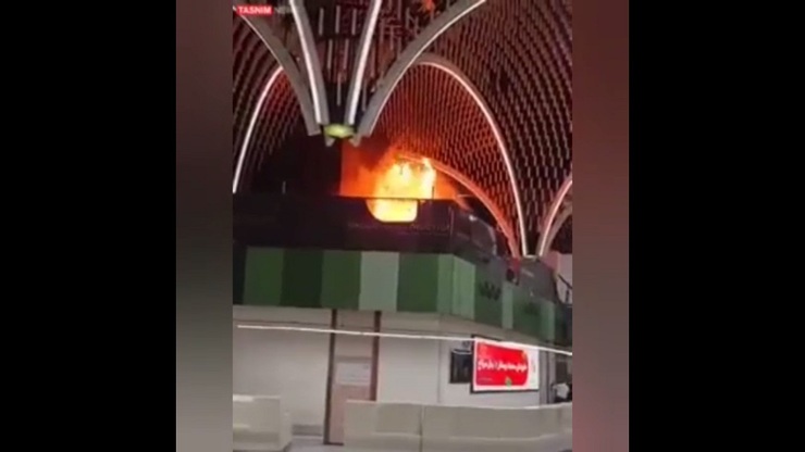 آتش سوزی در یکی از سالن‌های فرودگاه بغداد+ فیلم