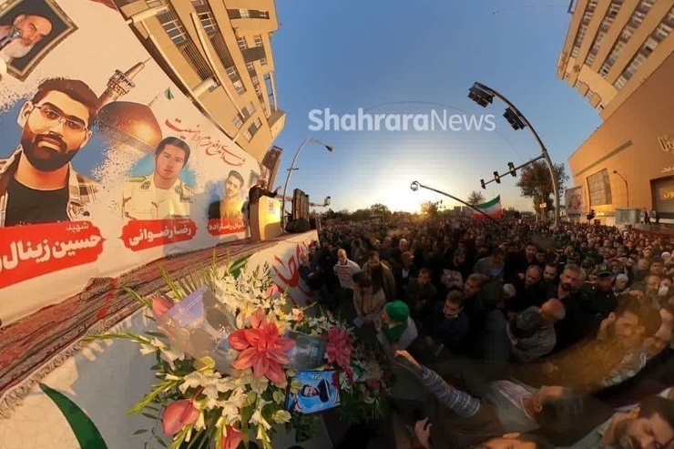 مراسم وداع با شهدای امنیت در جوار شهدای دانشگاه آزاد مشهد+فیلم و عکس