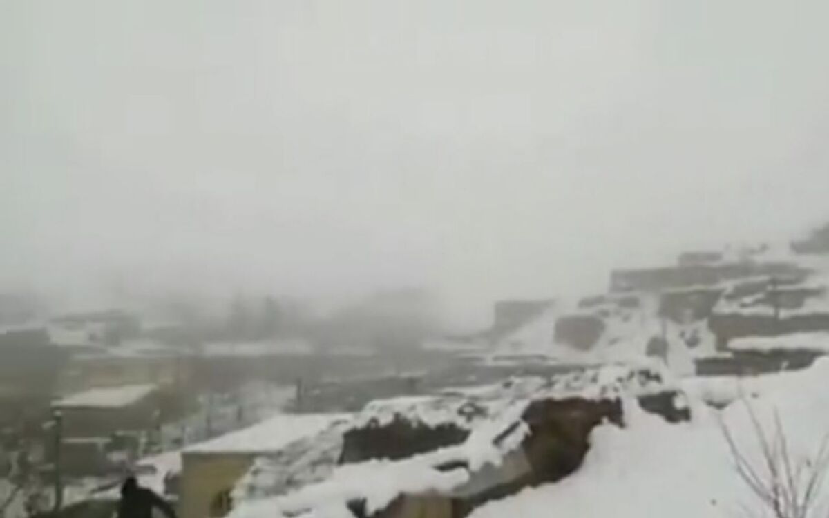 ویدئو | بارش برف سنگین در روستای زیرجان گناباد خراسان رضوی