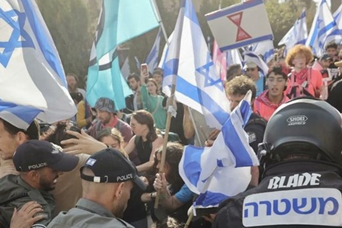 تظاهرات گسترده صهیونیست‌ها علیه نتانیاهو + فیلم
