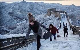 ویدئو| بارش سنگین برف در چین
