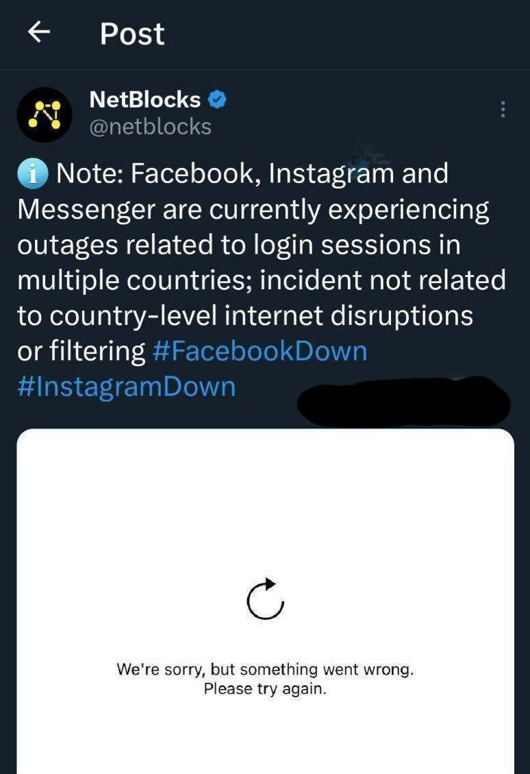 اینستاگرام و فیسبوک از دسترس خارج شد + دلیل اختلال