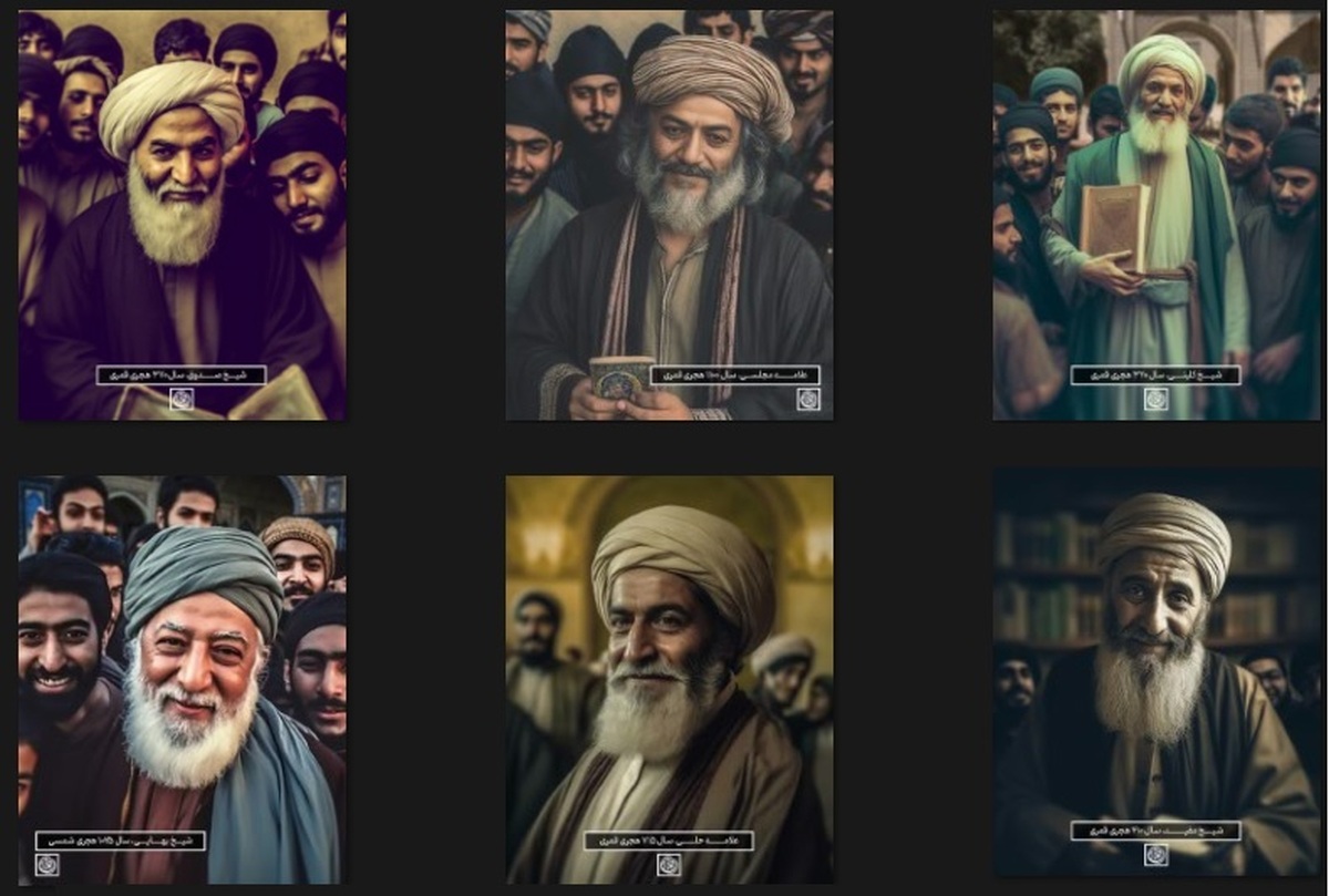 بازسازی تصاویر بزرگان شیعه با استفاده از هوش مصنوعی + عکس