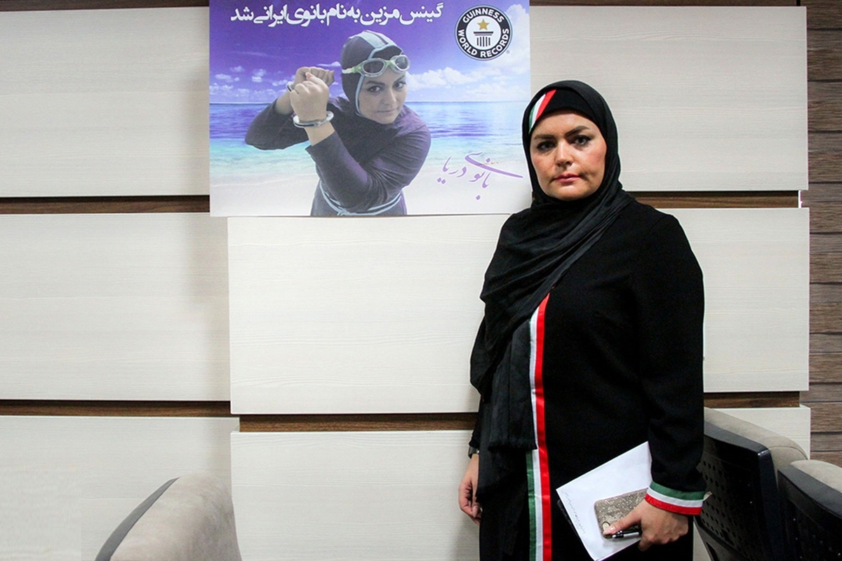طوفان شناگر زن ایرانی در گینس
