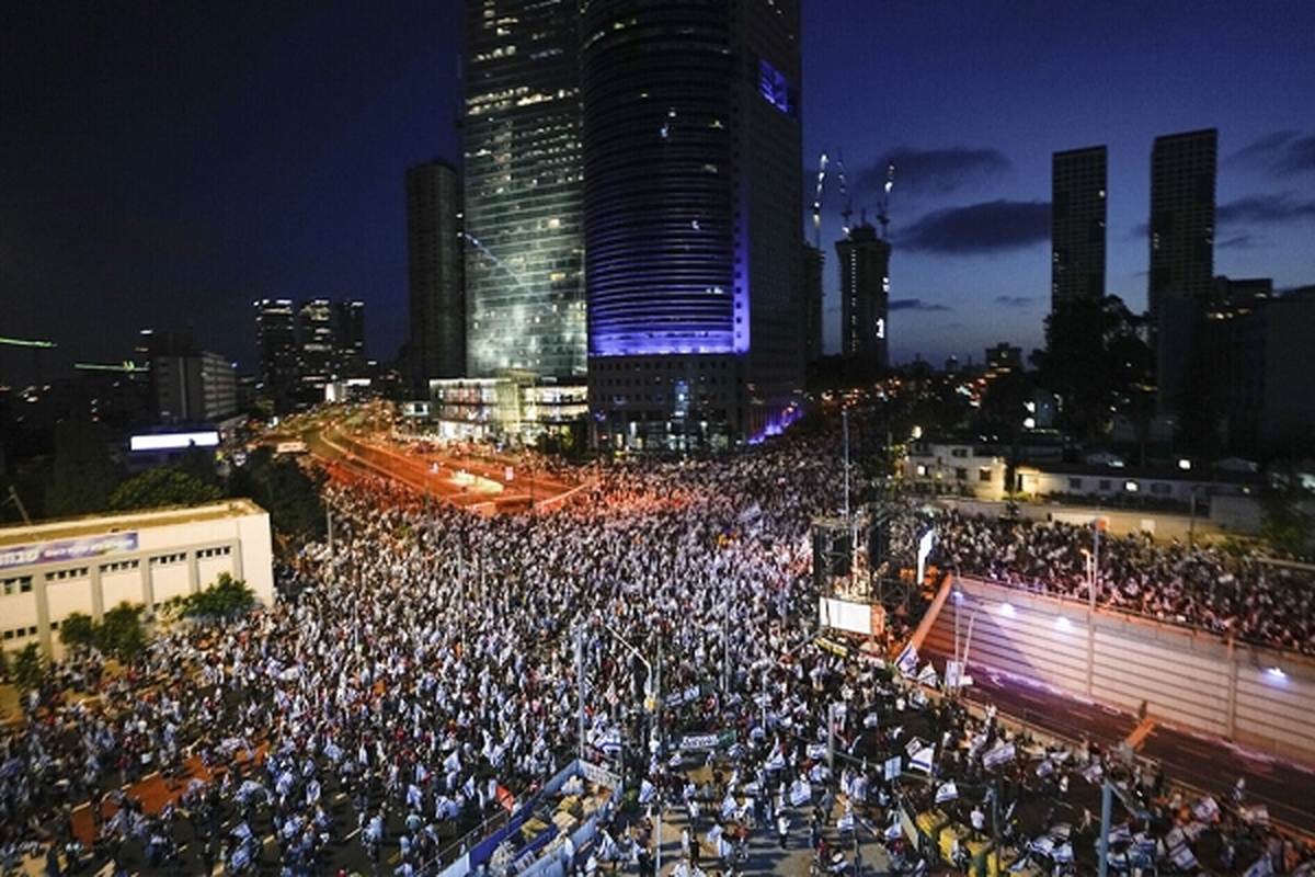 بیست‌ودومین هفته تظاهرات علیه نتانیاهو ادامه یافت