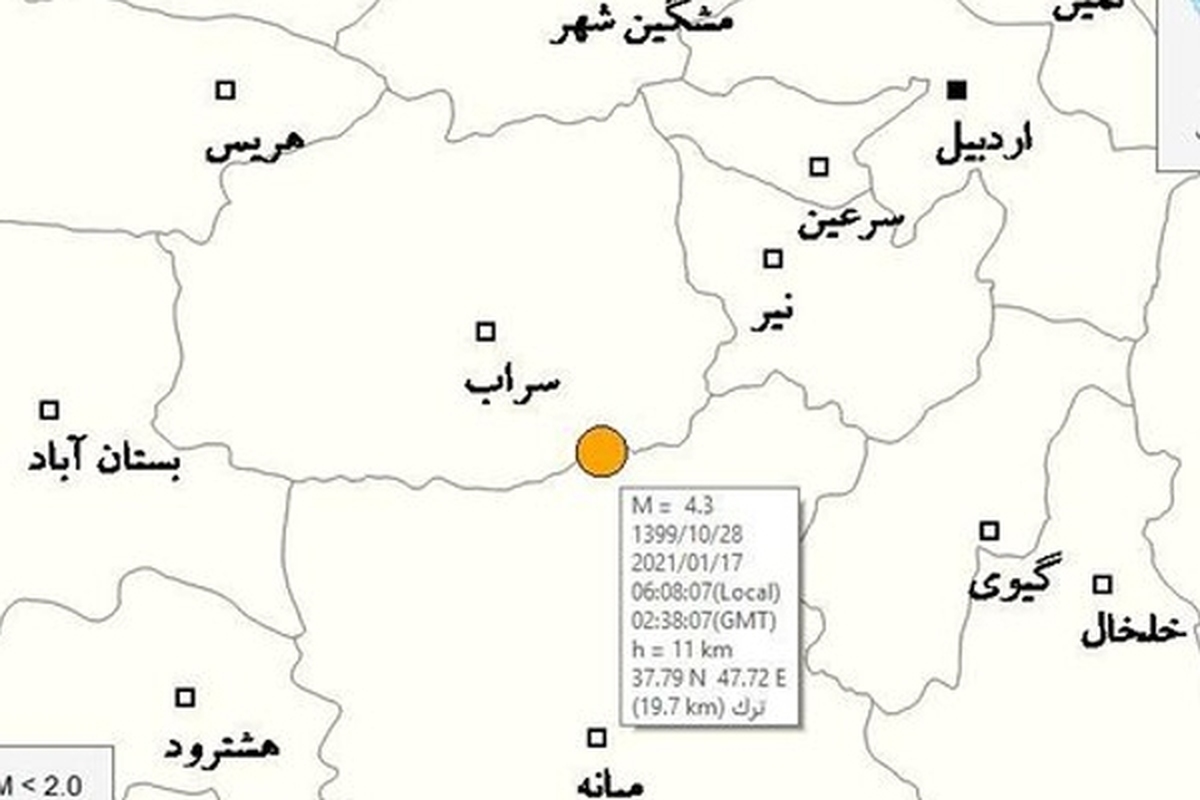 مصدومیت ۱۷ نفر در زلزله سراب آذربایجان شرقی | لحظه وقوع زلزله + فیلم