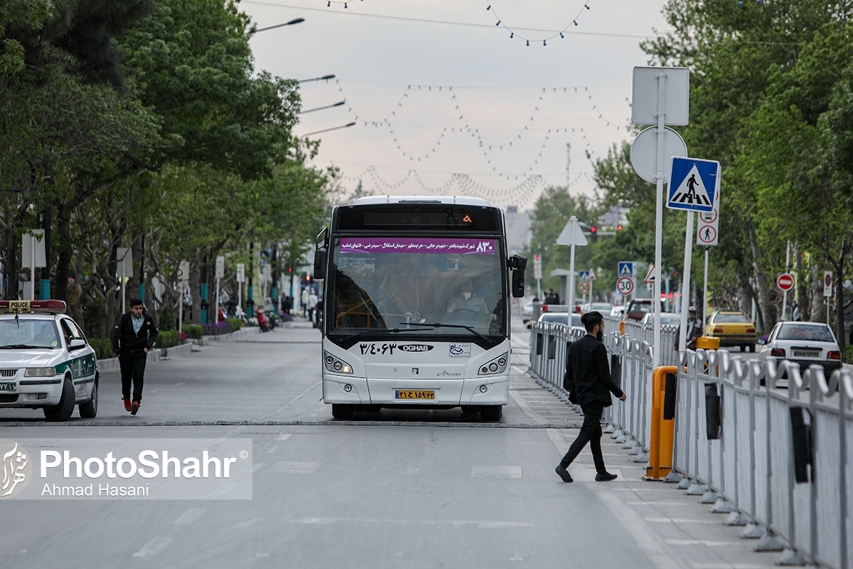 سرویس‌دهی صلواتی ناوگان اتوبوسرانی مشهد در روز عید سعید غدیر