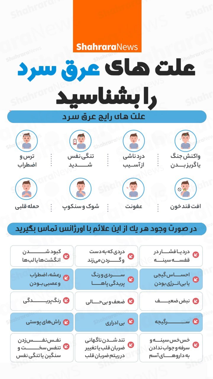 اینفوگرافی| علت‌های عرق سرد را بشناسید