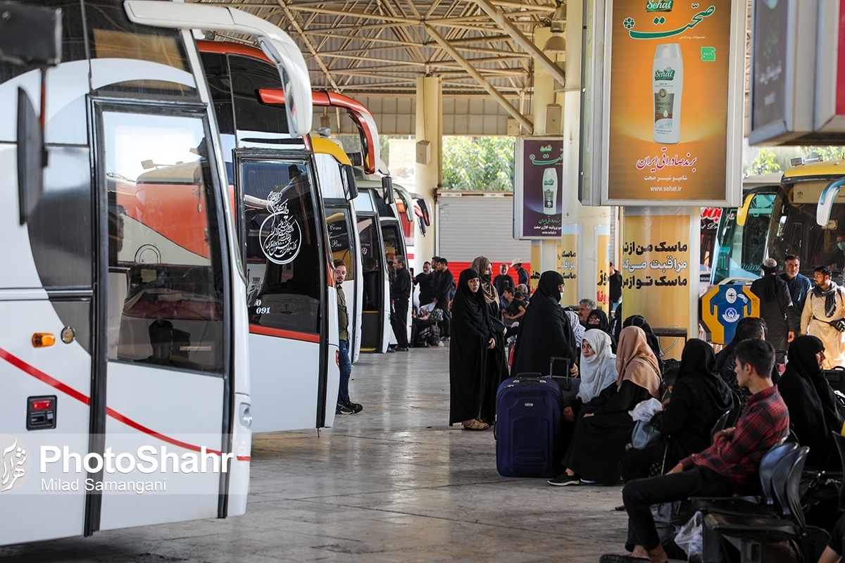 افزایش سفر‌های برون شهری مشهد با اتوبوس | جابجایی بیش از ۱۱ هزار مسافر از پایانه مسافربری