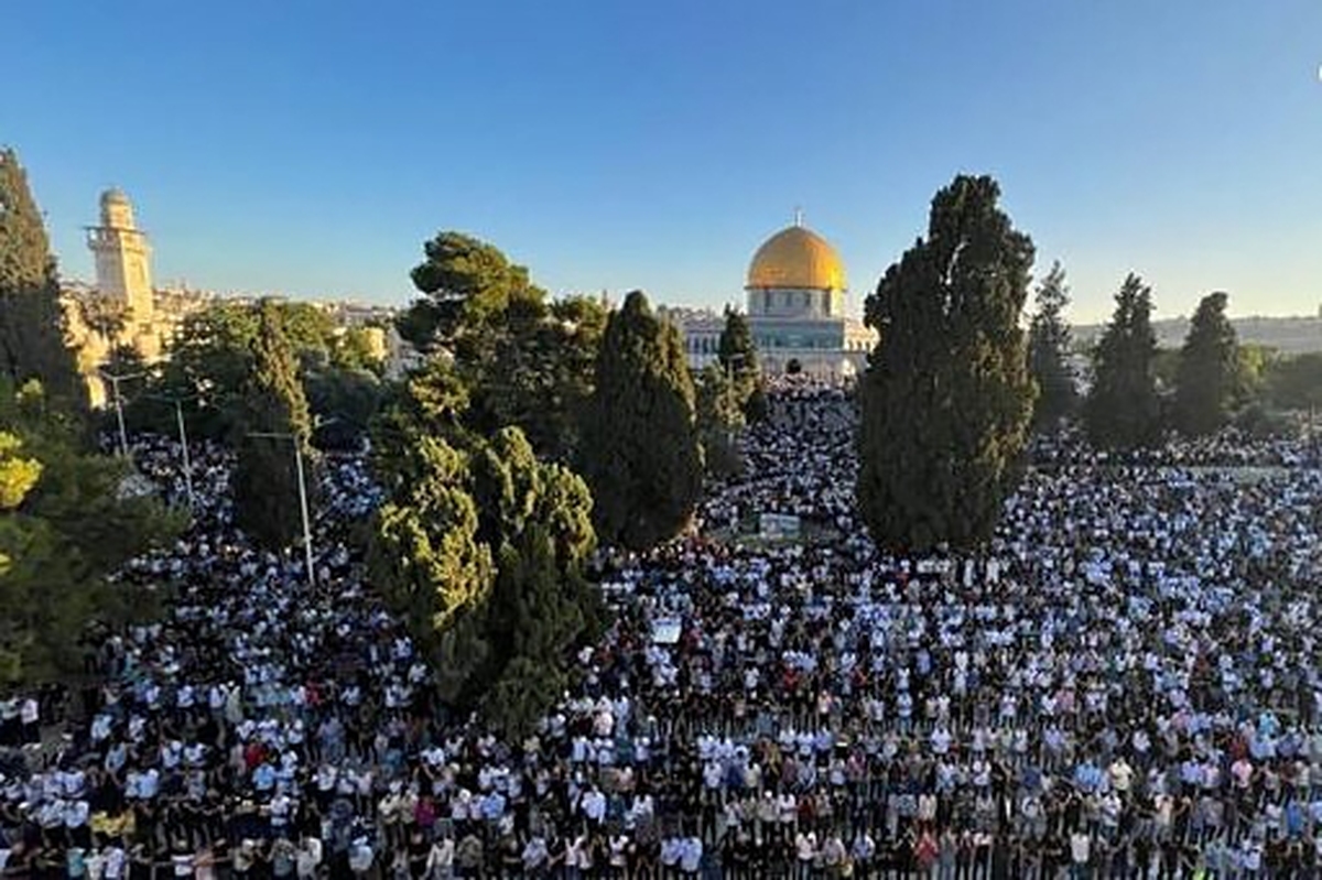۱۰۰ هزار نمازگزار نماز عید قربان را در مسجد الاقصی برگزار کردند