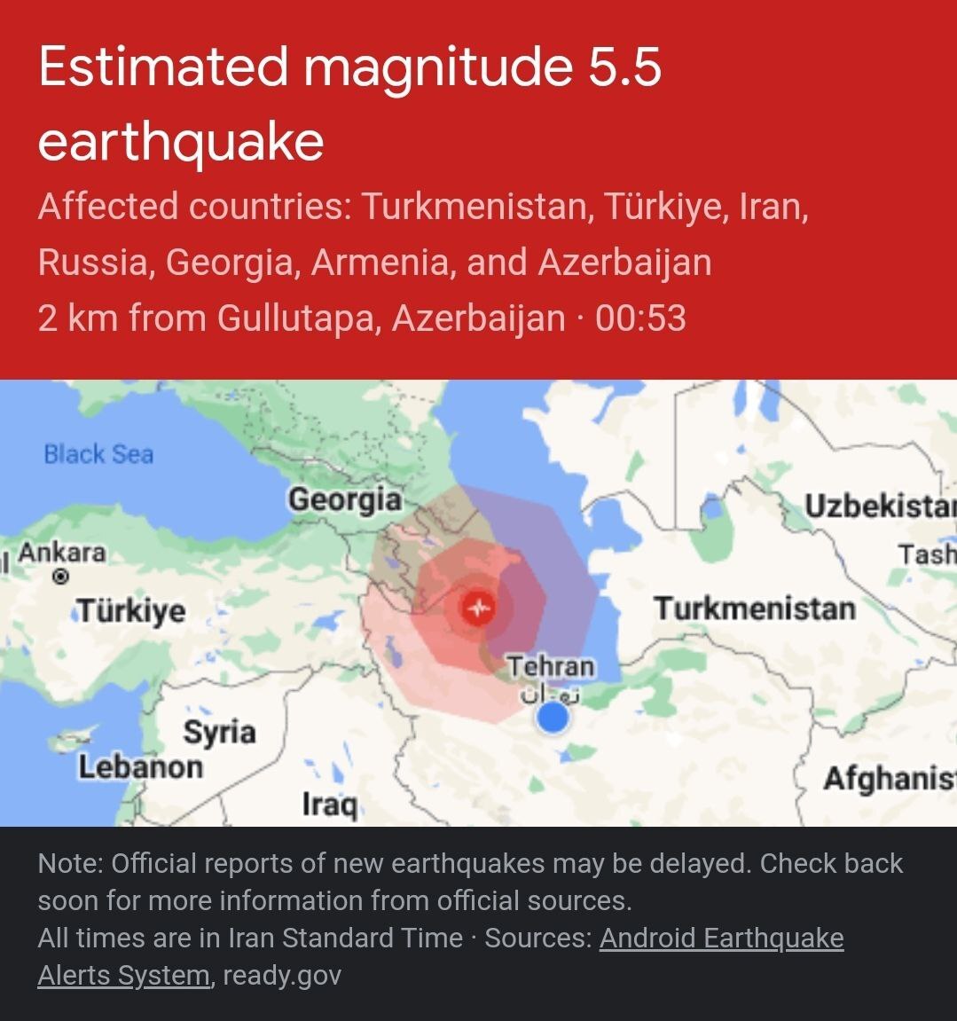 زلزله، باکو جمهوری آذربایجان، اردبیل و آذربایجان شرقی را لرزاند (۱ شهریور ۱۴۰۲) + جزئیات