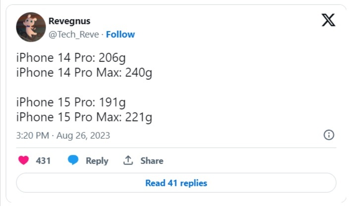 آخرین اطلاعات درباره وزن آیفون ۱۵ پرو | سبک‌تر، ولی گران‌تر