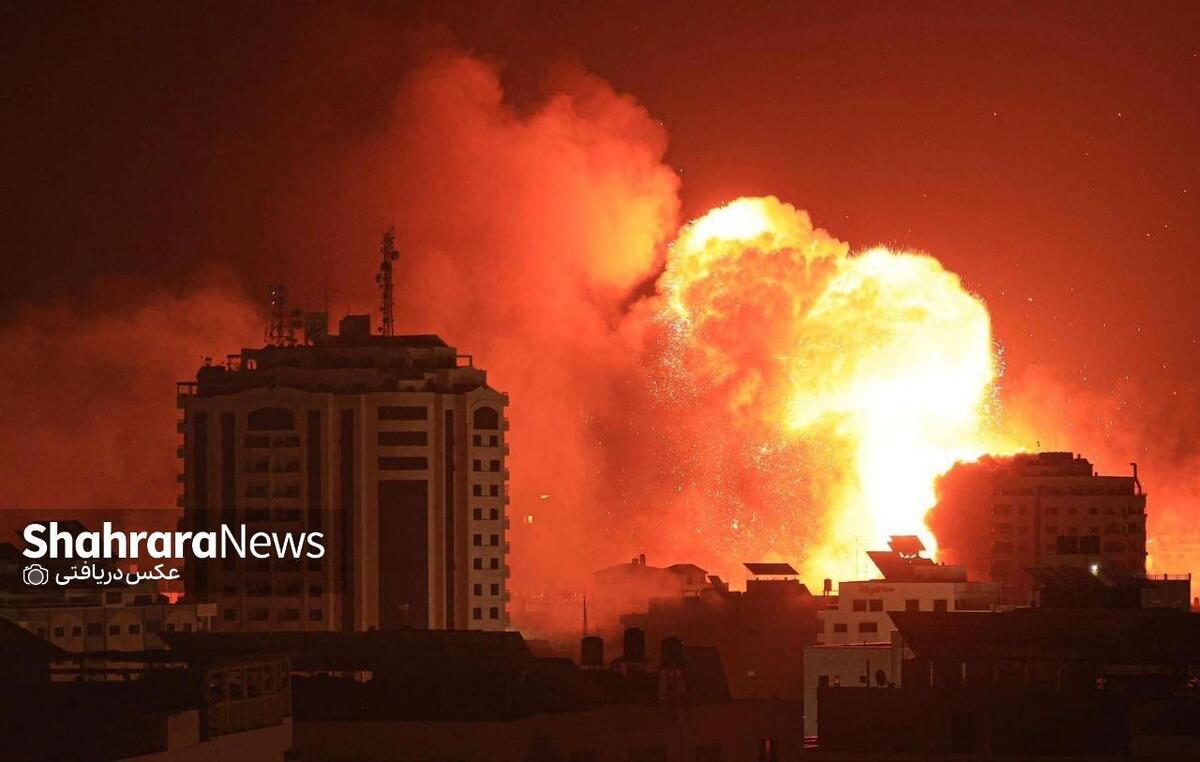 تداوم حملات شبانه رژیم صهیونیستی به نوار غزه + فیلم