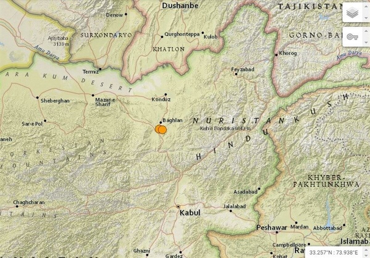 دو زلزله پیاپی در ولایت «بغلان» افغانستان (۲۱ مهر ۱۴۰۲)