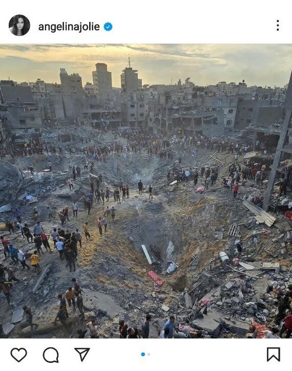 تصویر ویرانی‌های غزه در صفحه اینستاگرام آنجلینا جولی + عکس