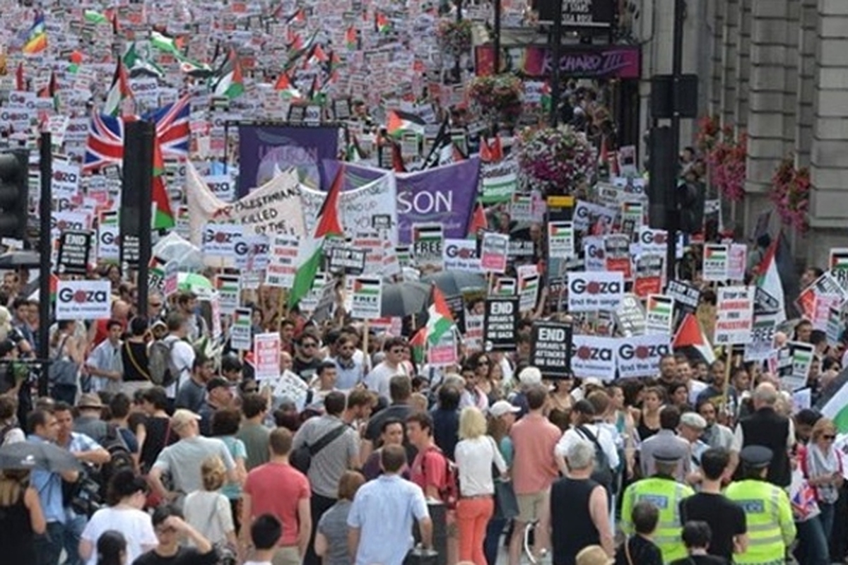 تظاهرات گسترده حمایت از فلسطین در لندن + فیلم