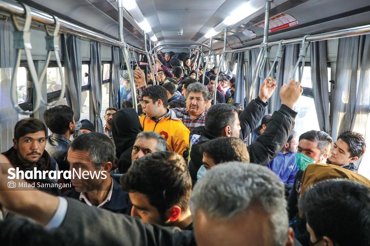 گلایه شهروندان مشهدی از شلوغی و ازدحام برخی خطوط اتوبوس‌رانی