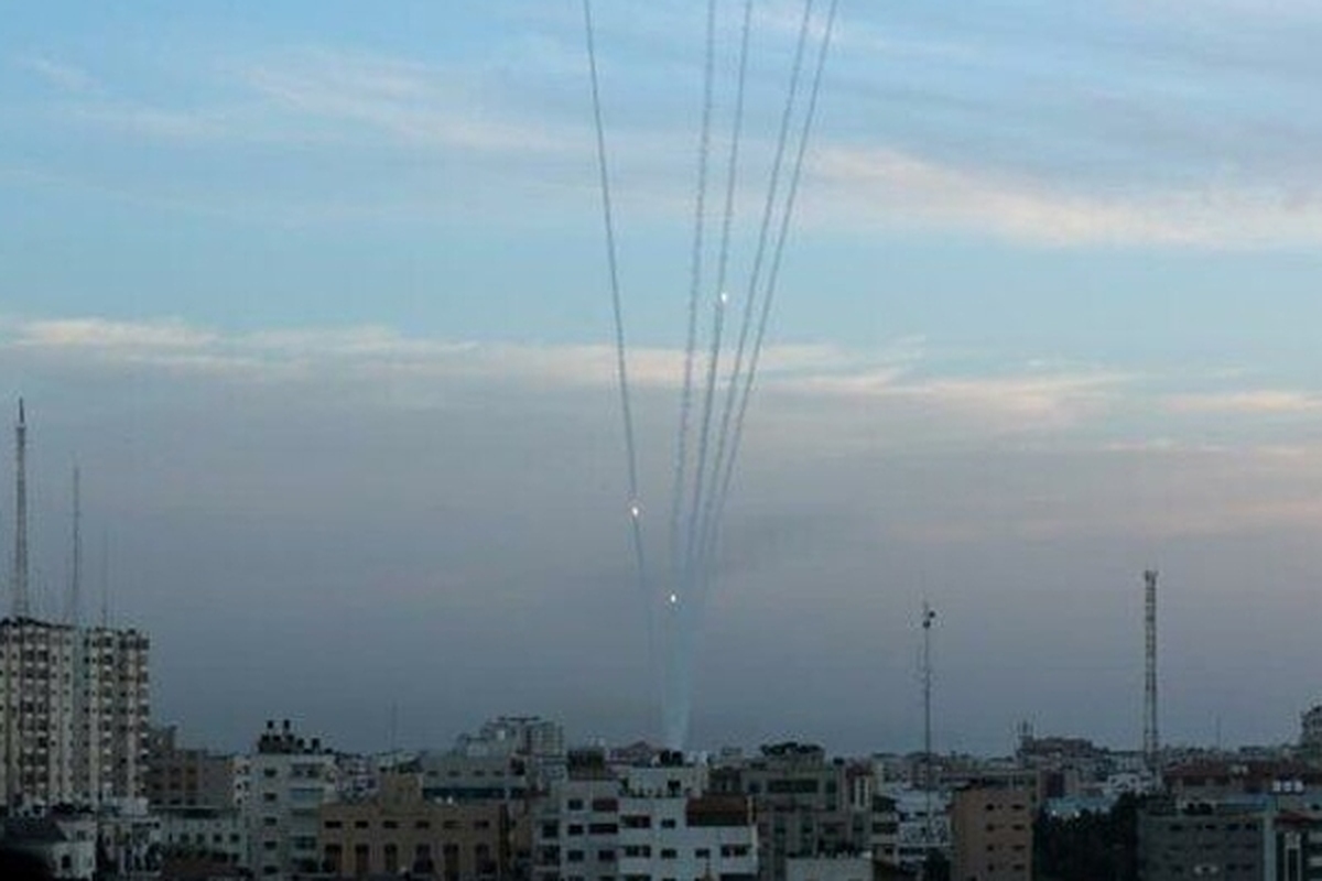 حمله راکتی مقاومت فلسطین به اراضی اشغالی + فیلم
