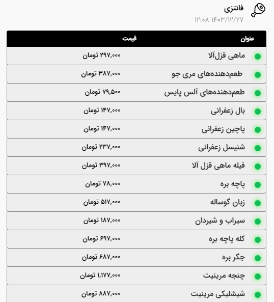 قیمت امروز گوشت قرمز و مرغ اعلام شد | گوشت خورشتی در مشهد کیلویی چند؟ (۲۷ اسفند ۱۴۰۳) + جدول