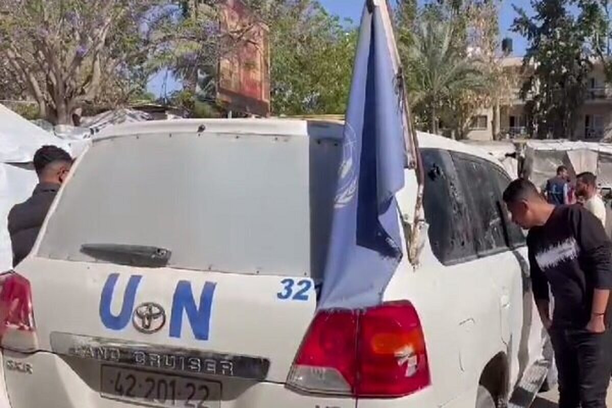 شهادت و زخمی‌شدن ۲ نفر در حمله اسرائیل به خودرو سازمان ملل + فیلم