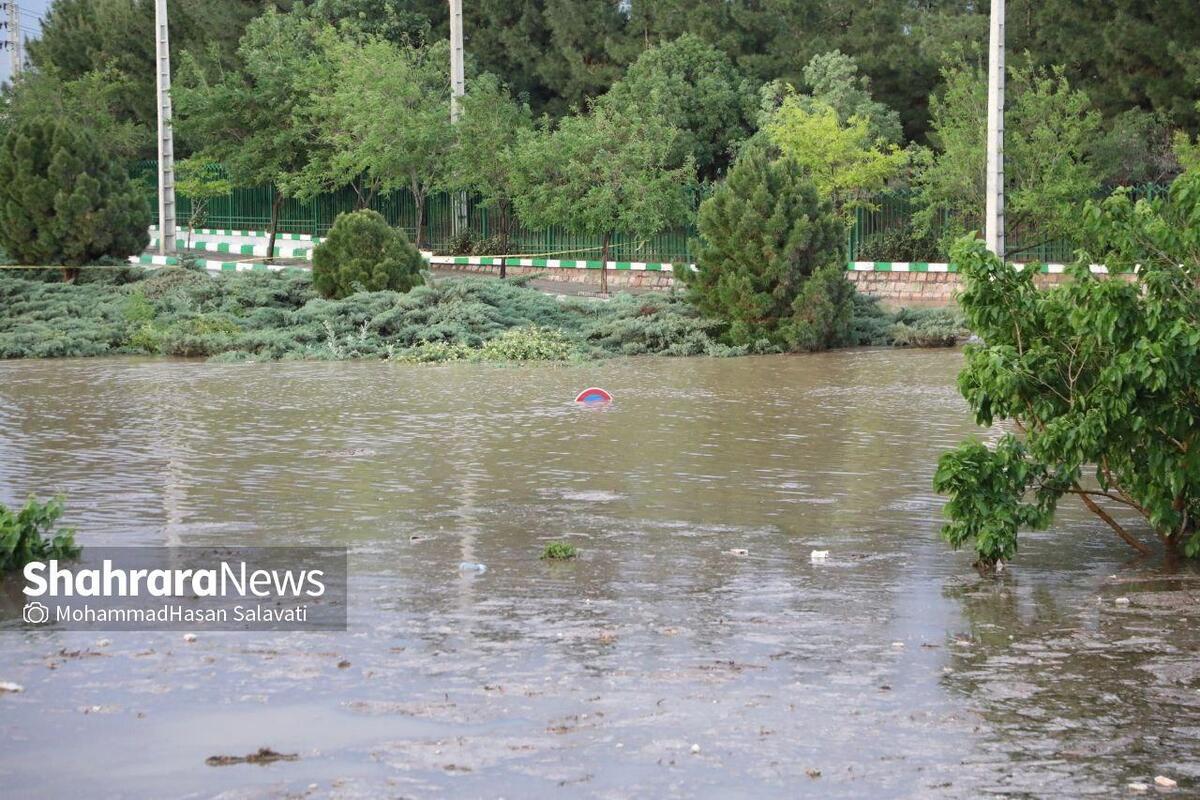 آخرین وضعیت معابر شهر مشهد بعد از بارش شدید باران و راه افتادن سیلاب (۲۶ اردیبهشت ۱۴۰۳)