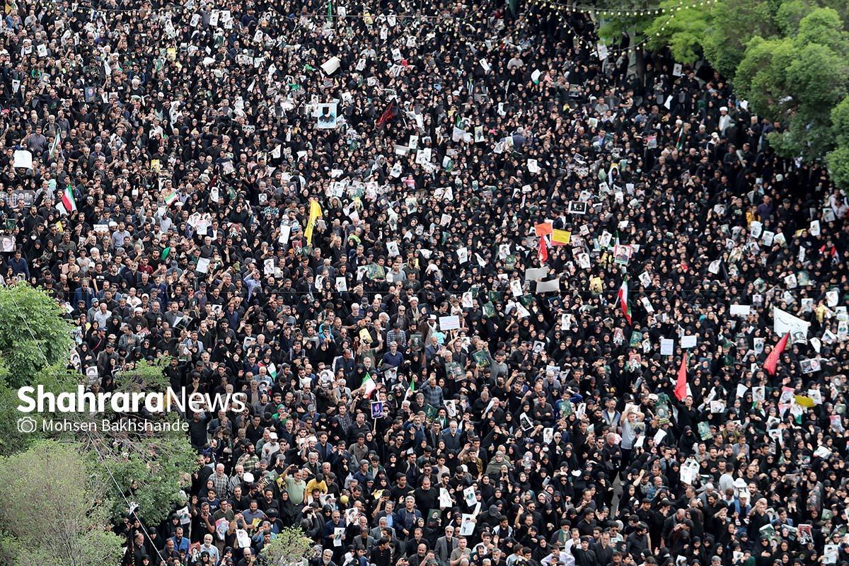 تایم لپسی زیبا از سیل جمعیت در مراسم وداع با شهدای خدمت در مشهد