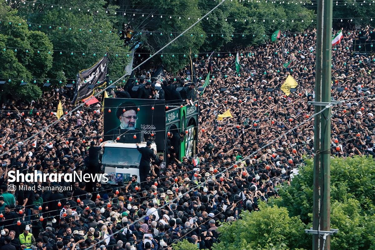 حضور ۳ میلیونی مردم مشهد در مراسم تشییع پیکر رئیس جمهور