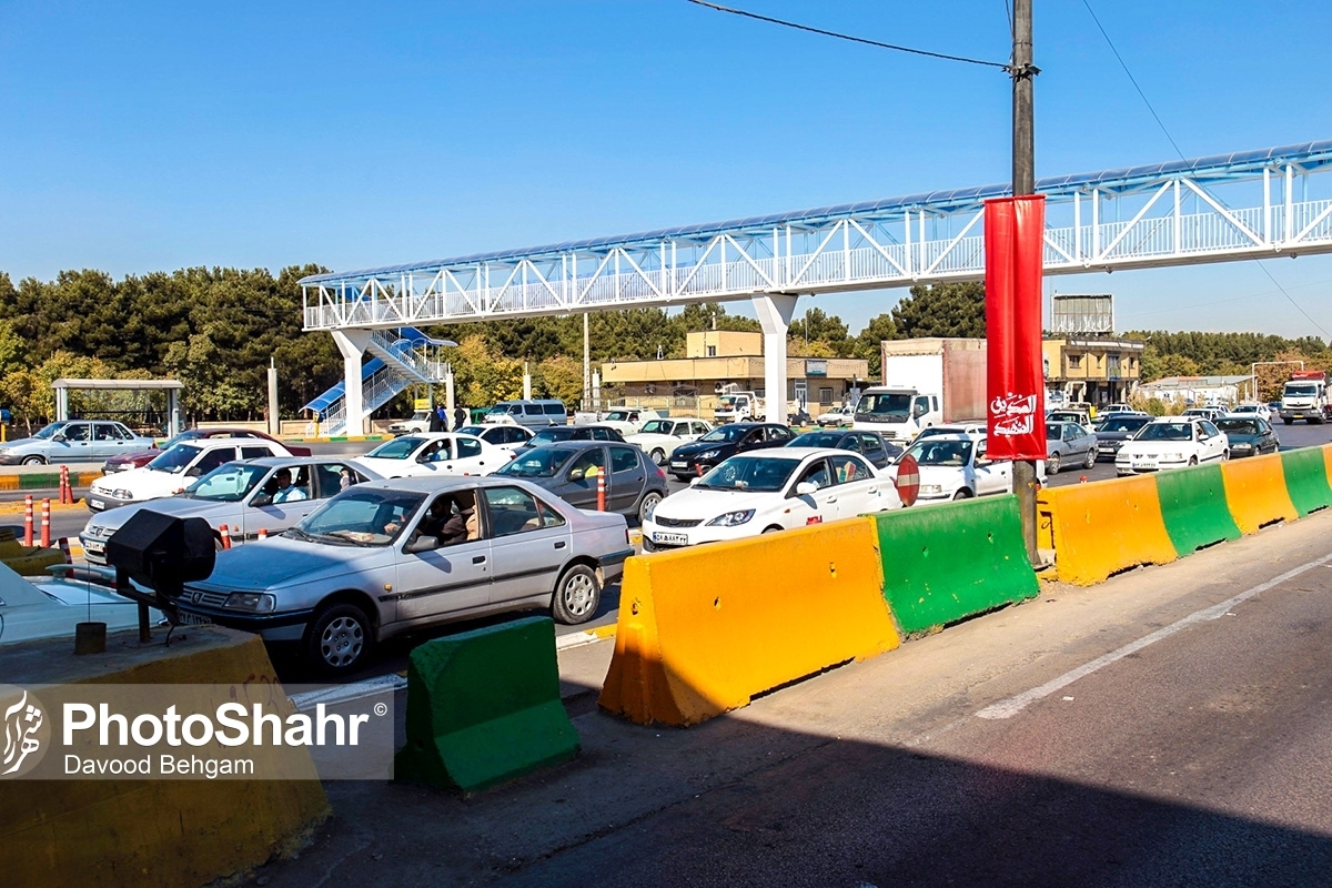 ترافیک سنگین در بولوار کوثر، میدان آزادی و پل ابوطالب در مشهد (۸ خرداد ۱۴۰۳)