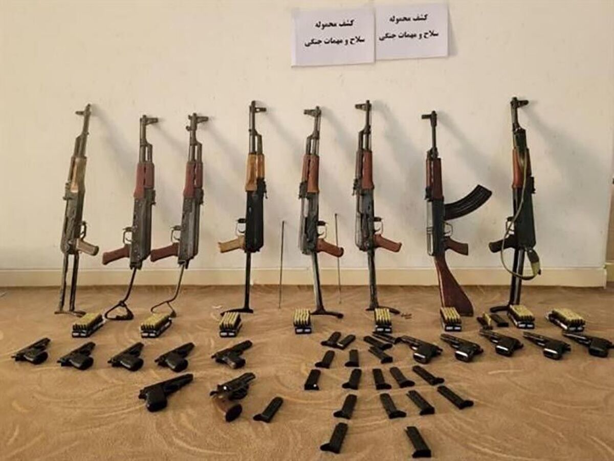 کشف و ضبط ۱۳۰ قبضه سلاح جنگی غیر مجاز در شادگان خوزستان