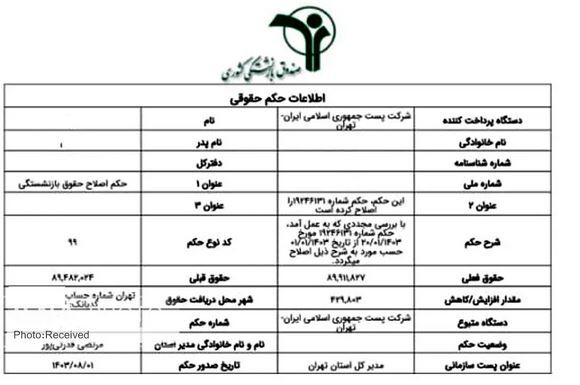 متناسب‌سازی حقوق برخی بازنشستگان فقط ۴۳ هزار تومان!