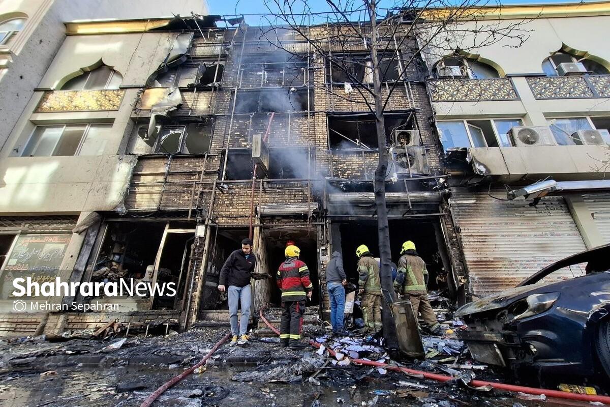 نجات ۲۰ شهروند از حریق گسترده در خیابان امام رضا (ع) مشهد (۱۱ دی ۱۴۰۴)+ فیلم