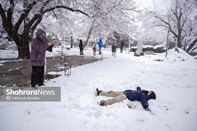 گزارش تصویری | بارش زیبای برف در مشهد