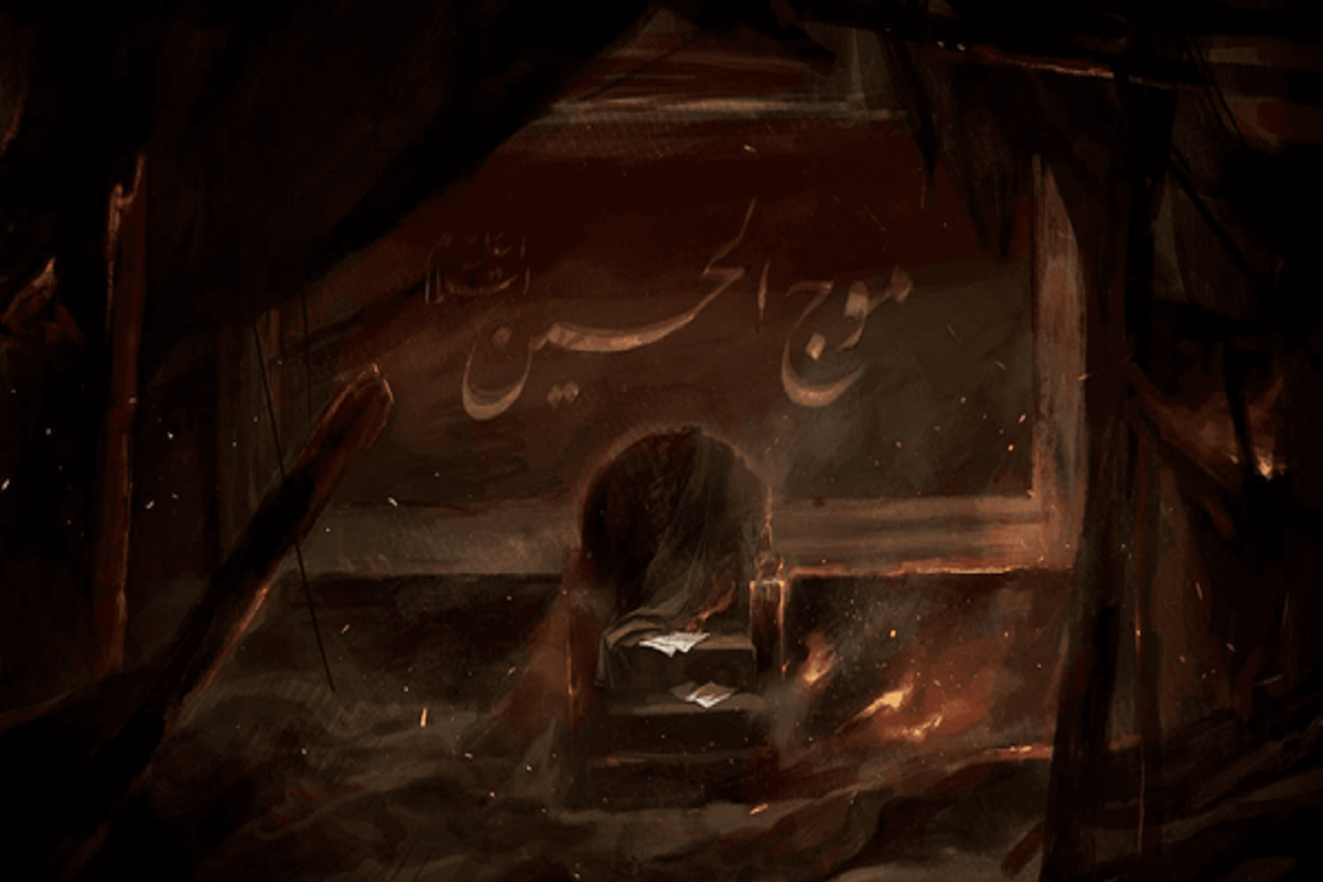 هنر «روح‌الامین»؛ از عاشورا تا تابلوی جدید برای حسینیه سوخته موج الحسین (ع) در ناآرامی‌های اخیر