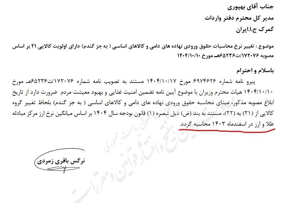 نرخ ارز گمرکی کالا‌های اساسی افزایش یافت + جزئیات قیمت