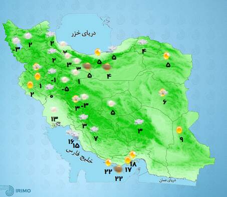 پیش‌بینی هواشناسی کشور (شنبه، ۶ دی ۱۴۰۴) | برف، باران و وزش باد شدید در بیشتر مناطق ایران