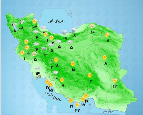 پیش‌بینی هواشناسی کشور (سه‌شنبه، ۹ دی ۱۴۰۴) | سرما و یخبندان در راه اغلب نقاط کشور