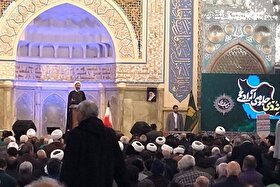 مراسم گرامیداشت حماسه «نهم دی» در حرم امام‌رضا(ع) برگزار شد | تجدید میثاق مردم با ولایت و انقلاب، در حریم رضوی