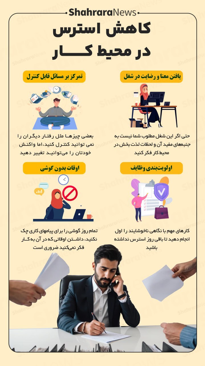 اینفوگرافی| کاهش استرس در محیط کار