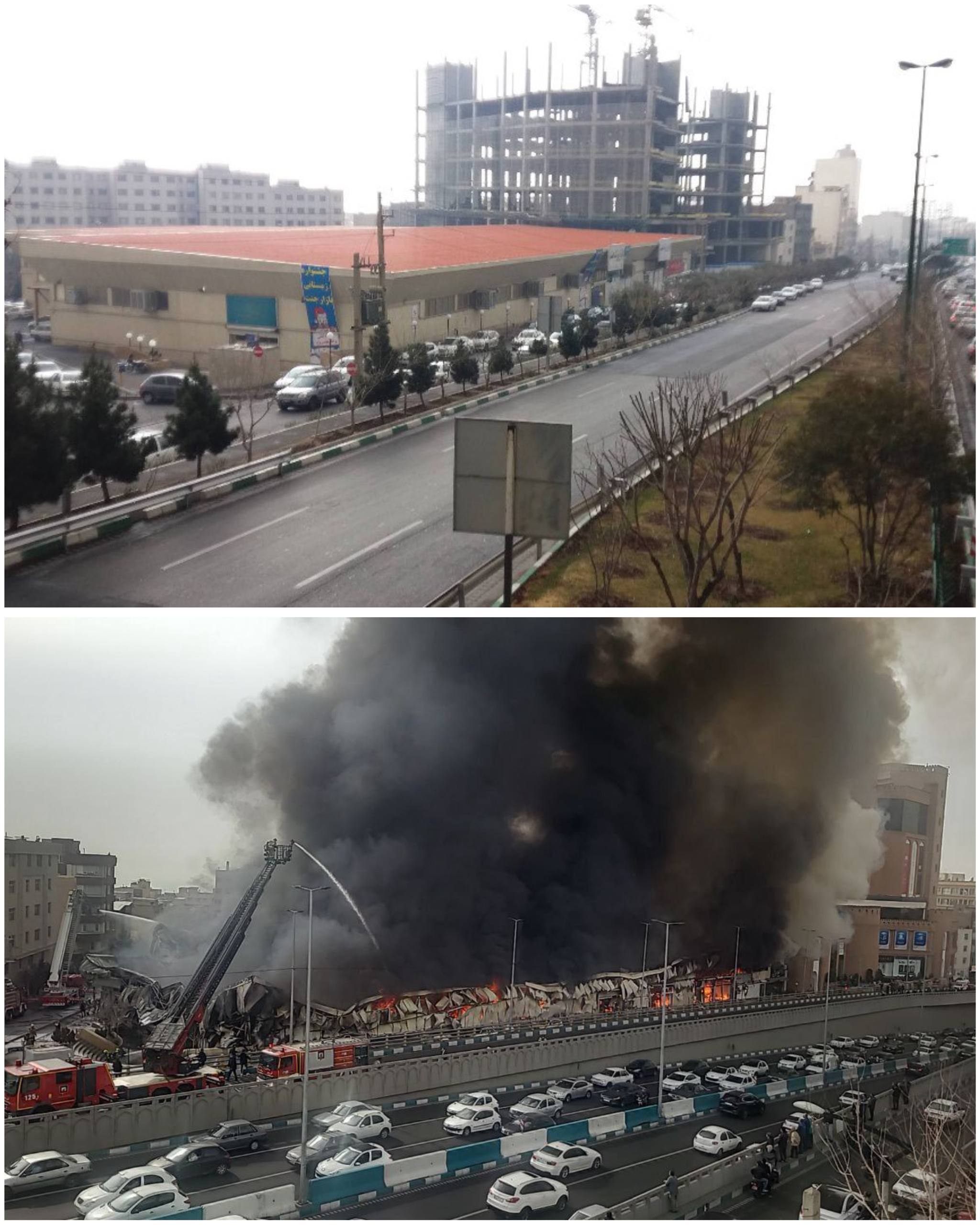 ویدئو و تصاویری‌از قبل و بعد از آتش‌سوزی بازار جنت تهران با بیش‌از ۲۰۰ غرفه