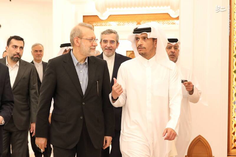 علی لاریجانی با وزیر خارجه قطر دیدار کرد (۲ بهمن ۱۴۰۴) + عکس