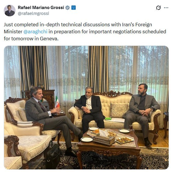 گروسی: گفت‌و‌گو‌های فنی عمیقی با عراقچی داشتم